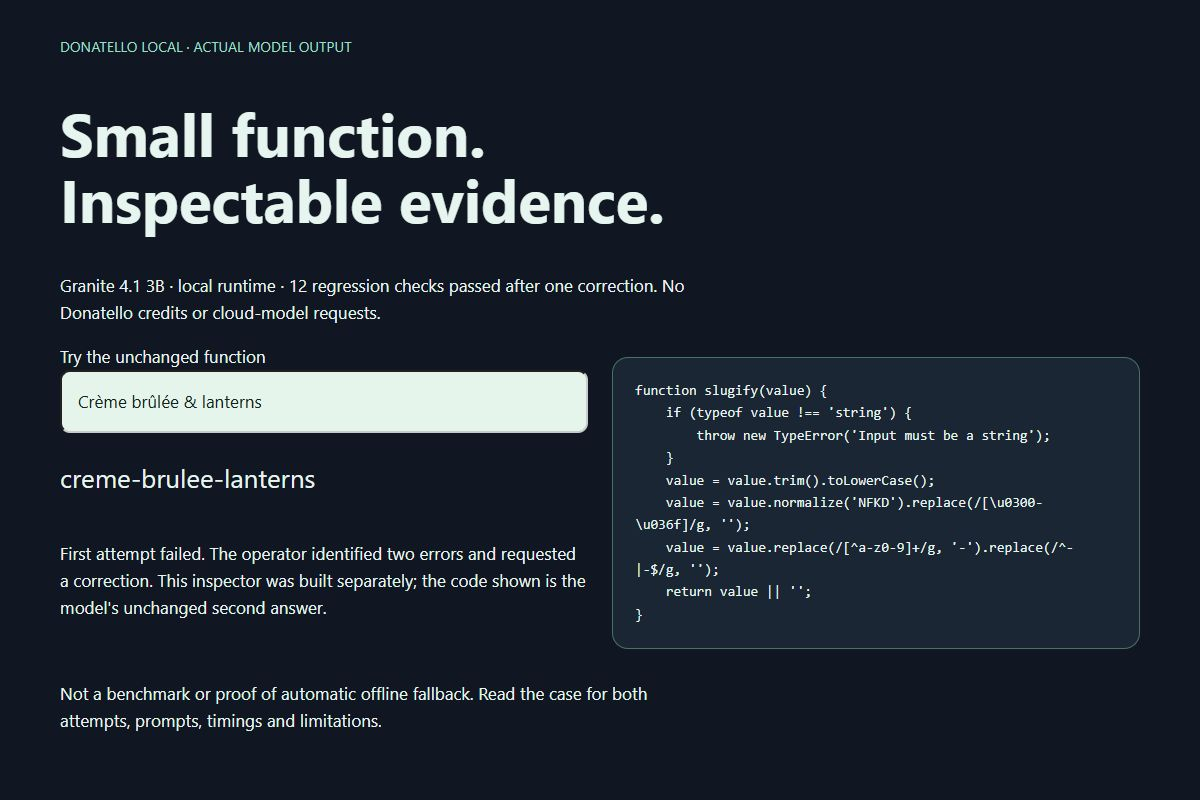 Actual output: Local AI: an inspectable JavaScript function