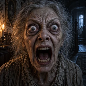 Horror visual-direction illustration — not a complete video sample