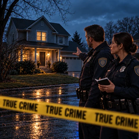 True crime visual-direction illustration — not a complete video sample